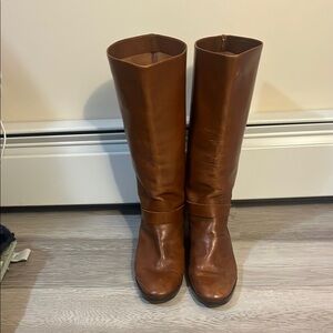 Etienne Aigner Brown Leather Knee High Boots